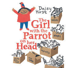 The girl with the parrot on her head